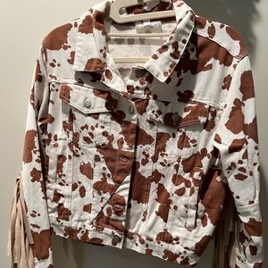Cow fringe Jean jacket